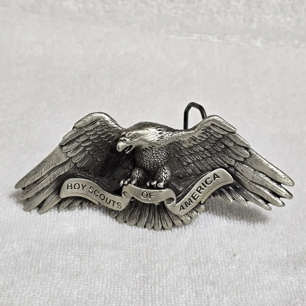 Vintage 2000 Boy Scouts of America Eagle Scout Belt Buckle Solid Fine Pewter 5
